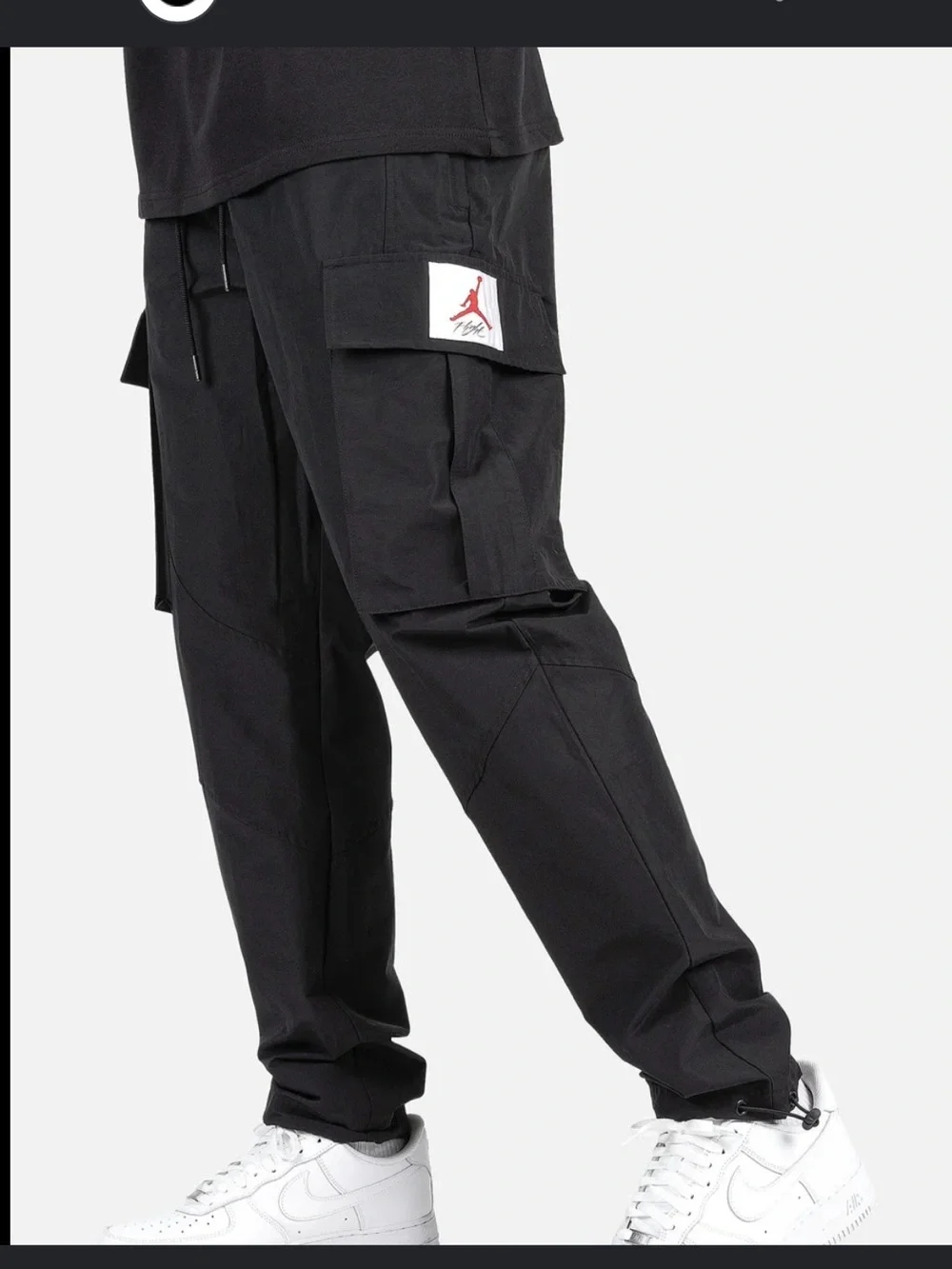Jordan Flight sweatpants black cargo pockets pull on medium